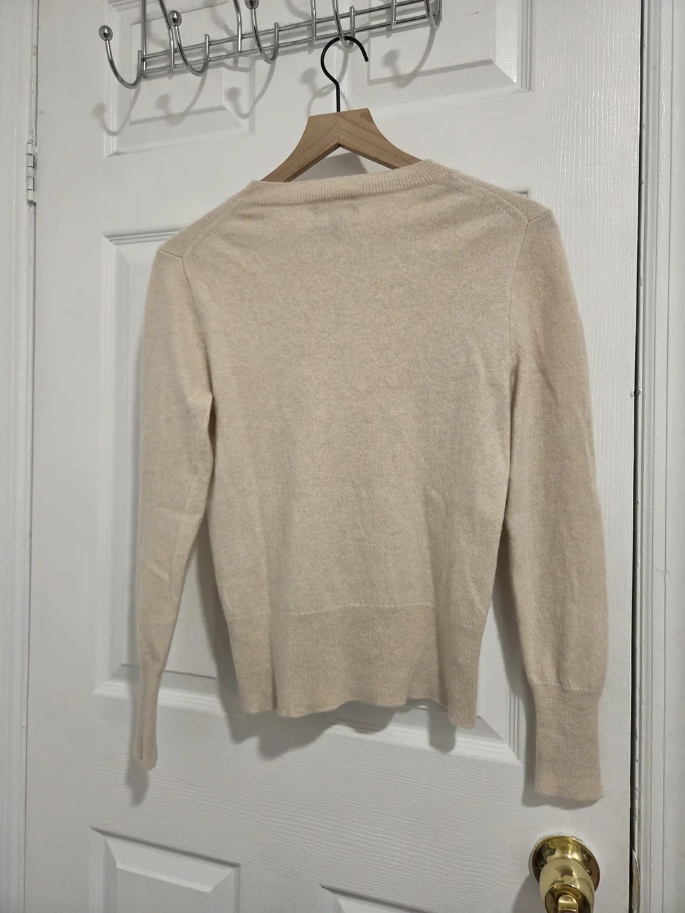 J. Crew Women's Cream Cashmere Blend Crewneck Sweater